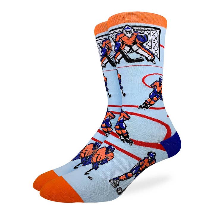 Chaussettes Hockey, Orange & Bleues Homme pour la vente par Good Luck Sock