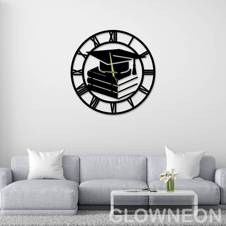 Modern Professor Large Wall Clock, College Professor Gifts for wholesale by Glow Neon