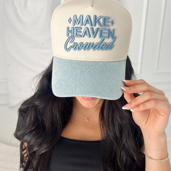 KENZKUSTOMZ - Wholesale Trucker Hat - Women's - Make Heaven Crowded - Denim Vintage Trucker Hat2