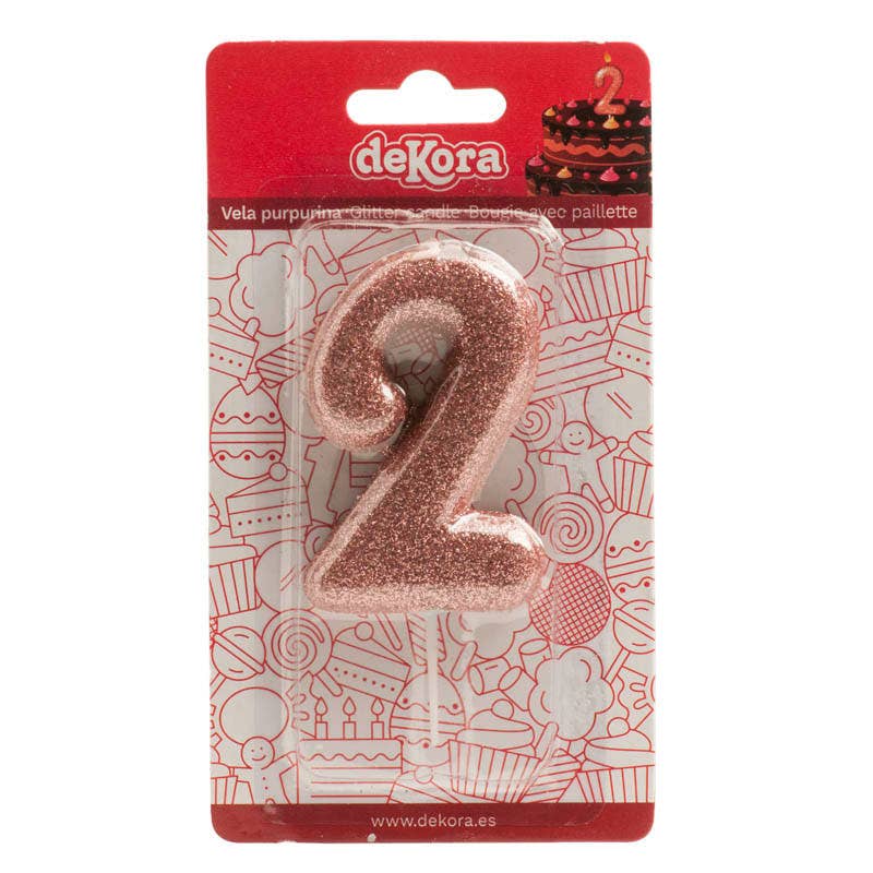 Birthday candle for cakes with pink glitter for wholesale on Faire4