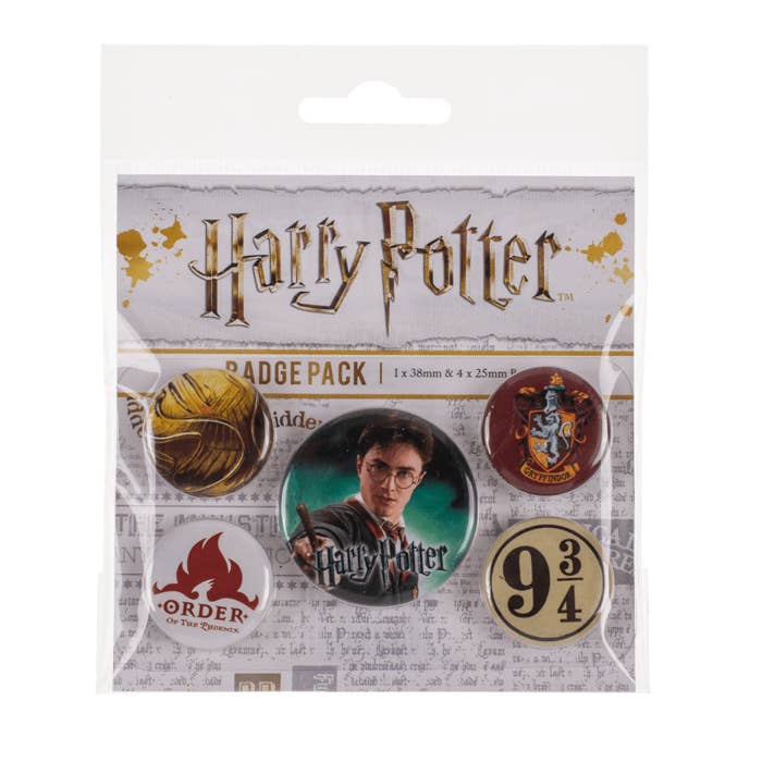 Out of the blue KG - Wholesale Reversspeld/knoop - Harry Potter Gryffindor Buttonset - set van 5 badges1