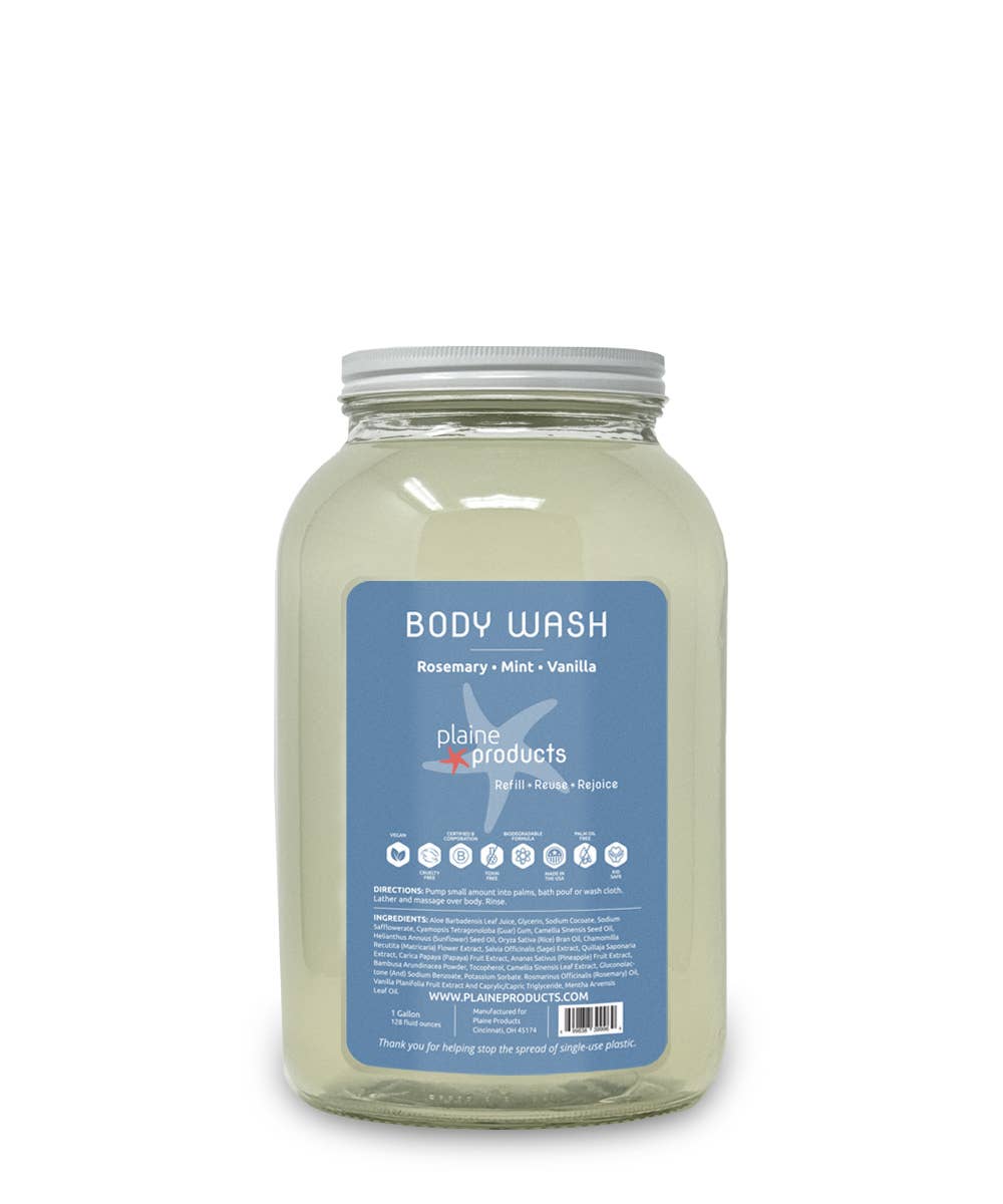 Plaine Products - Vente Lotions corporelles/Gels douches - Gel douche en vrac d'un gallon réutilisable (pompe non incluse)0