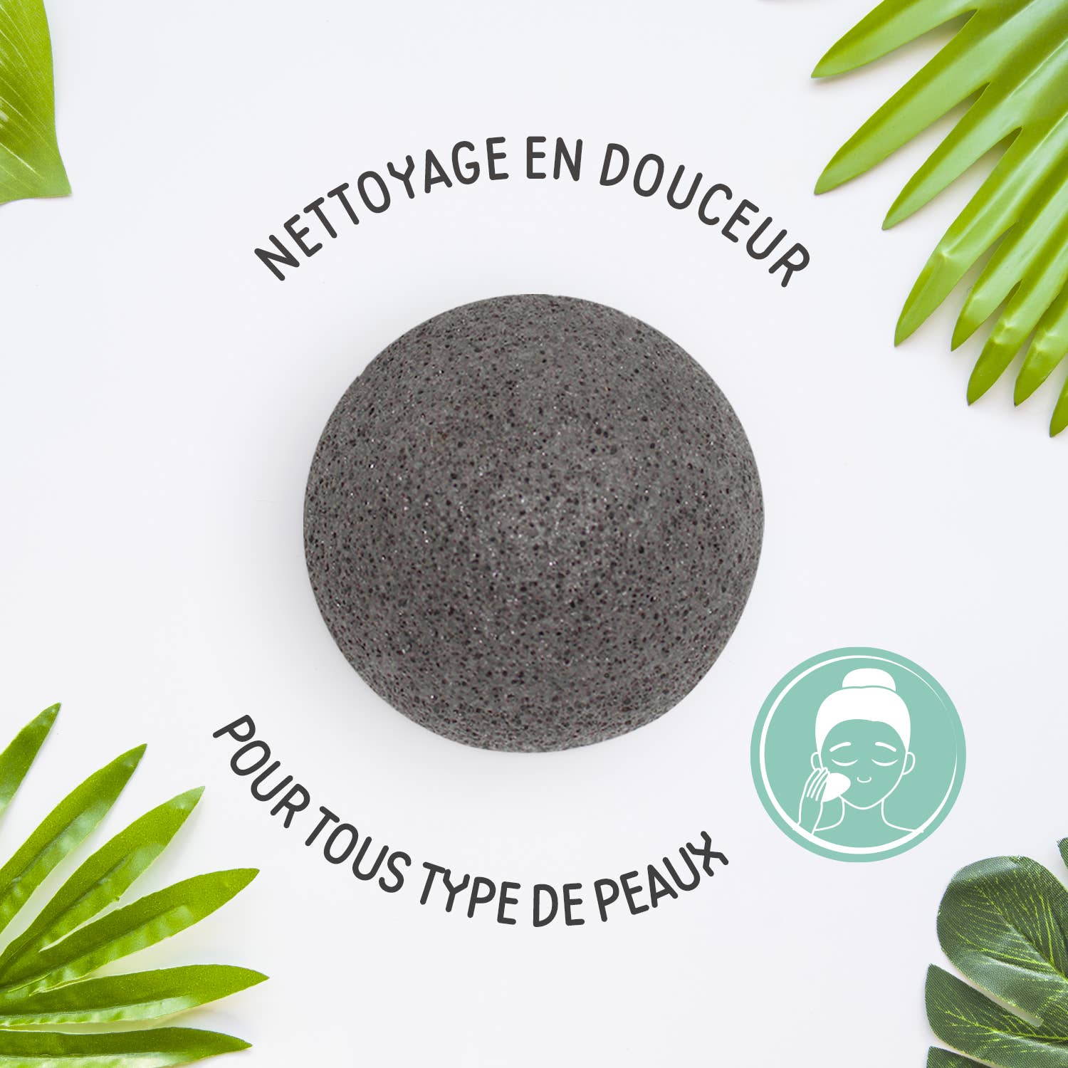 FRENCH TENDANCE - Wholesale Facial Cleanser - Konjac charcoal face sponge2