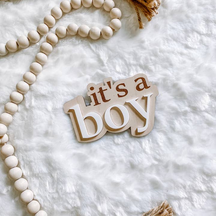 It’s a Boy Gender Reveal Announcement Sign for wholesale by Claire and Bella