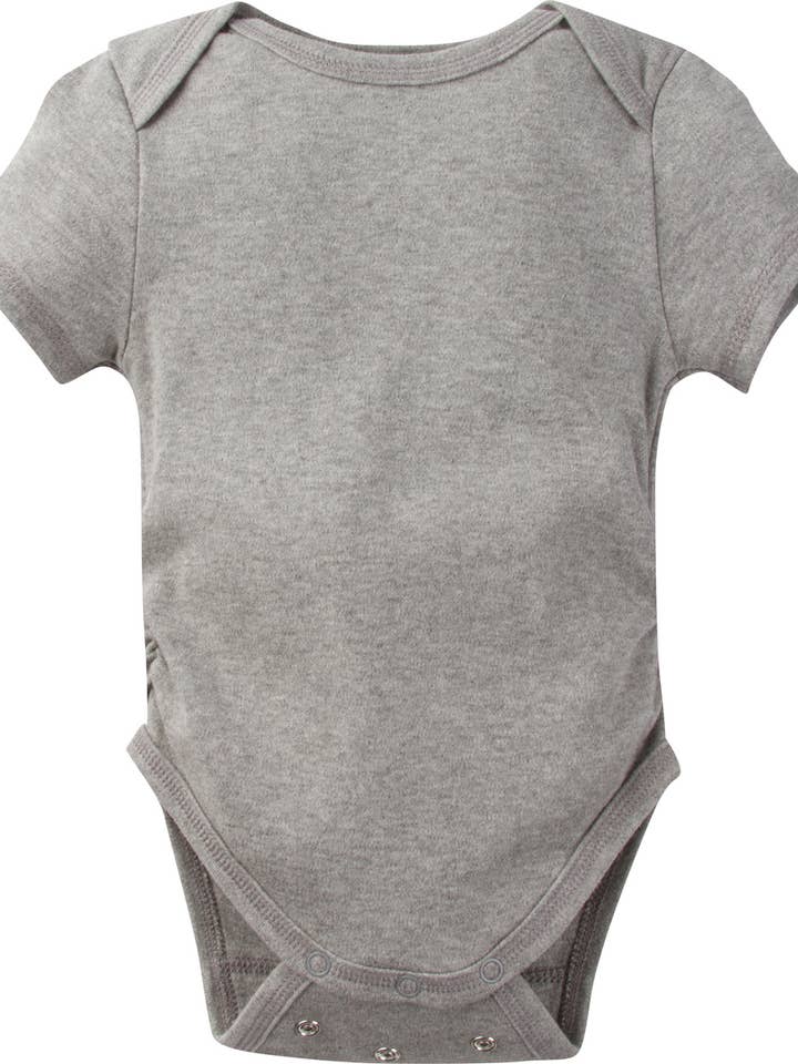 Solid Gray Adjustable Bodysuit Short-Sleeve for wholesale by Miracle Blanket- The #1 Pediatrician-recommended Swaddle