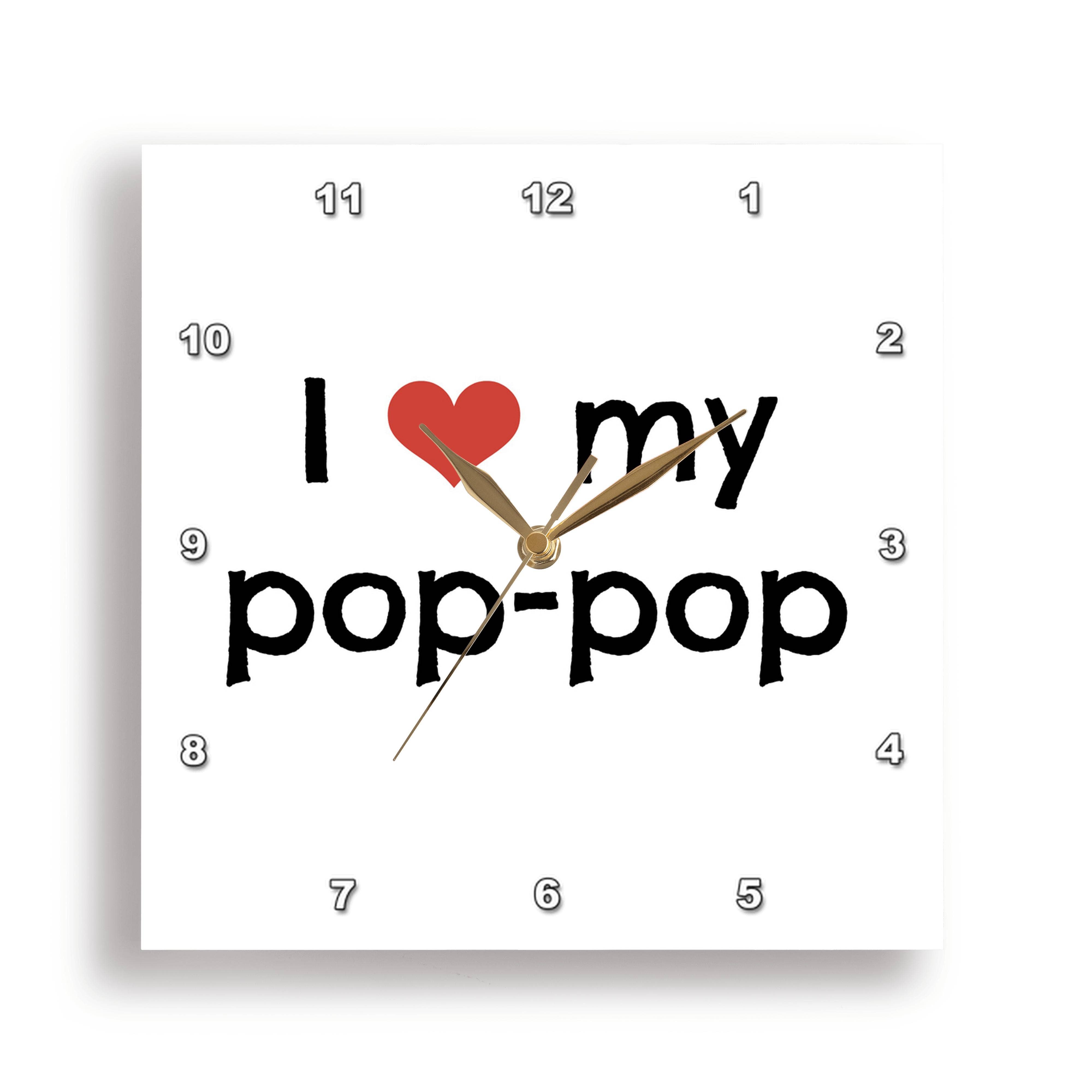 3dRose - Wholesale Wall Clock - 3dRose, I love my pop pop, Wall Clock6