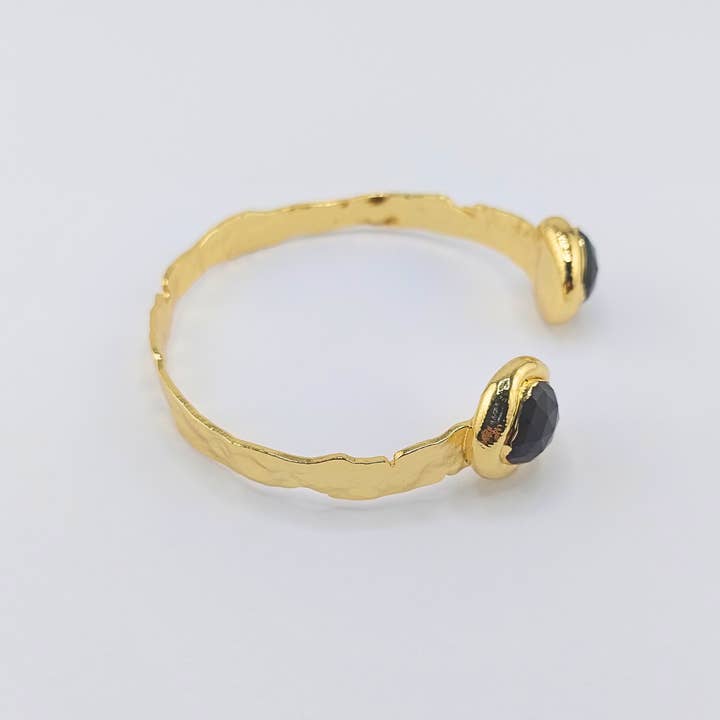 Miz Casa & Co Calyra Cuff Bracelet Gold Black for wholesale on Faire1