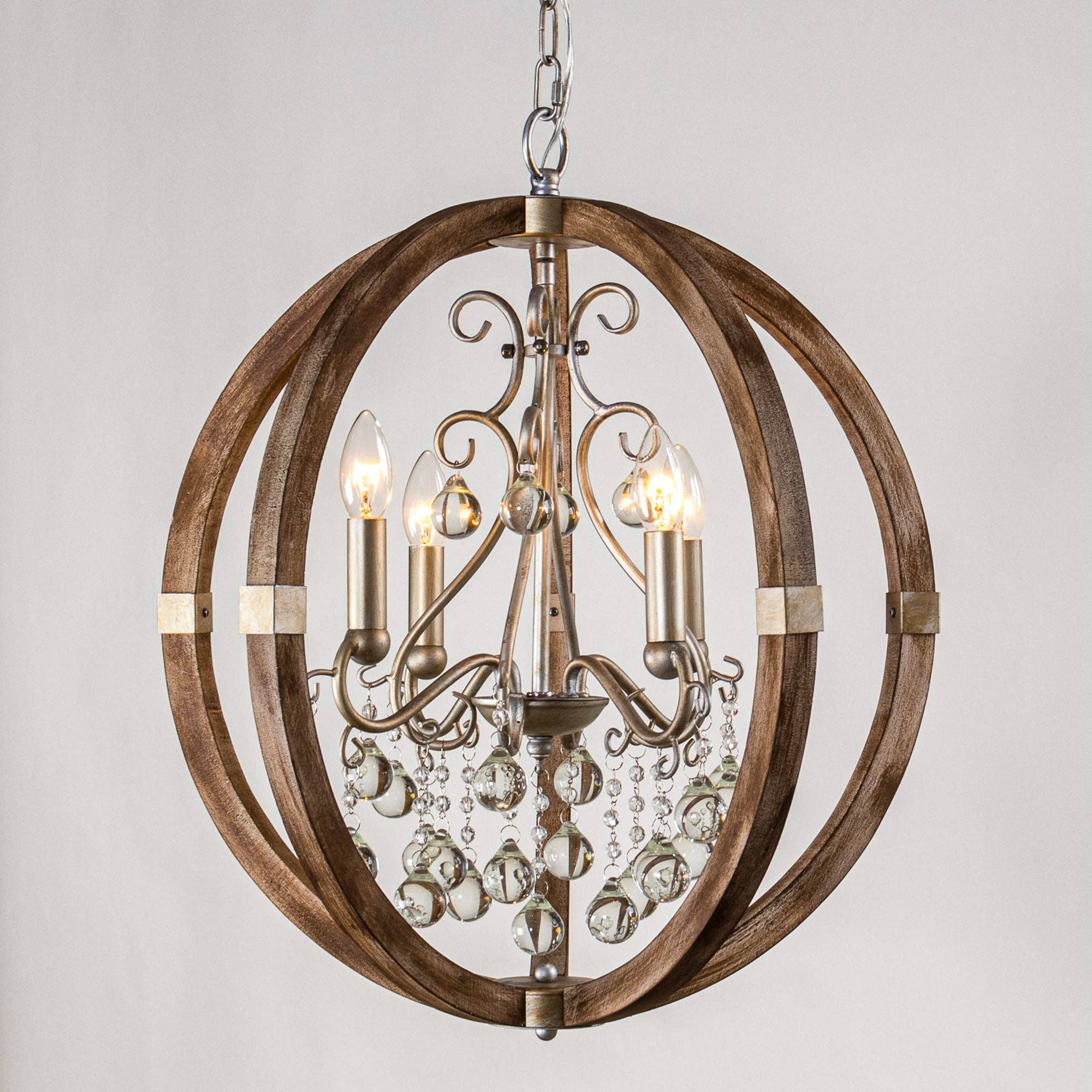 Brio Lighting - Wholesale Chandelier/Hanging Light - Lusteria Rustic Brown 4-Light Caged Pendant Light5