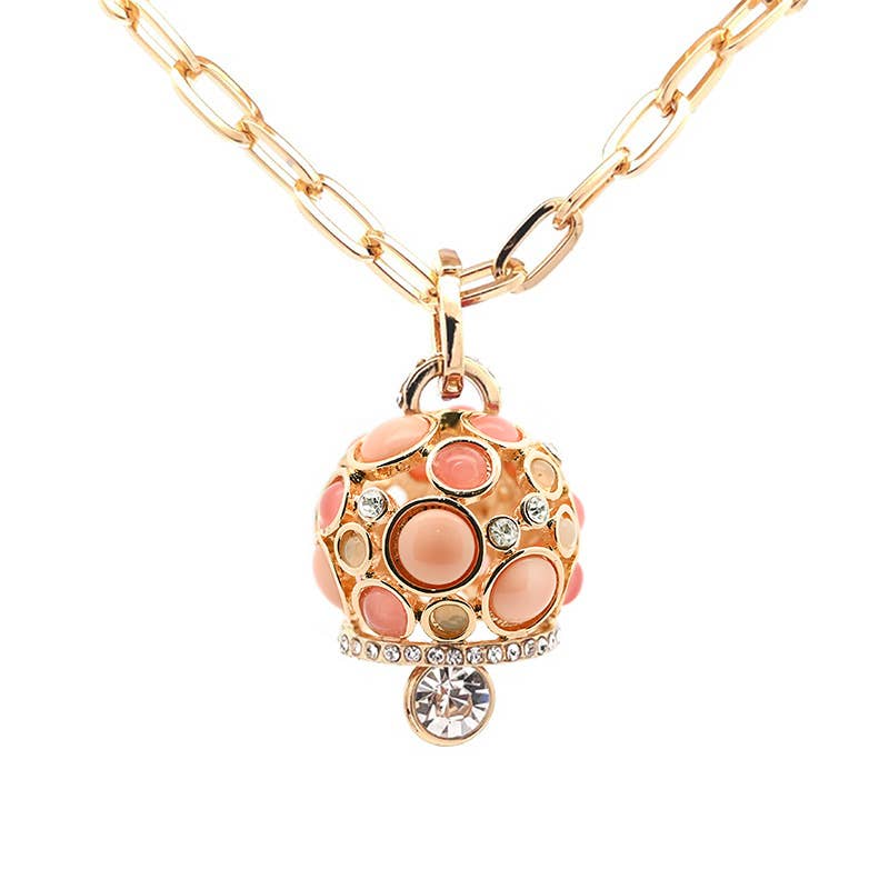 AMORINO SRL – Großhandel Kette mit Anhänger/Charm – Lange Halskette mit farbiger Glocke - S10101A4