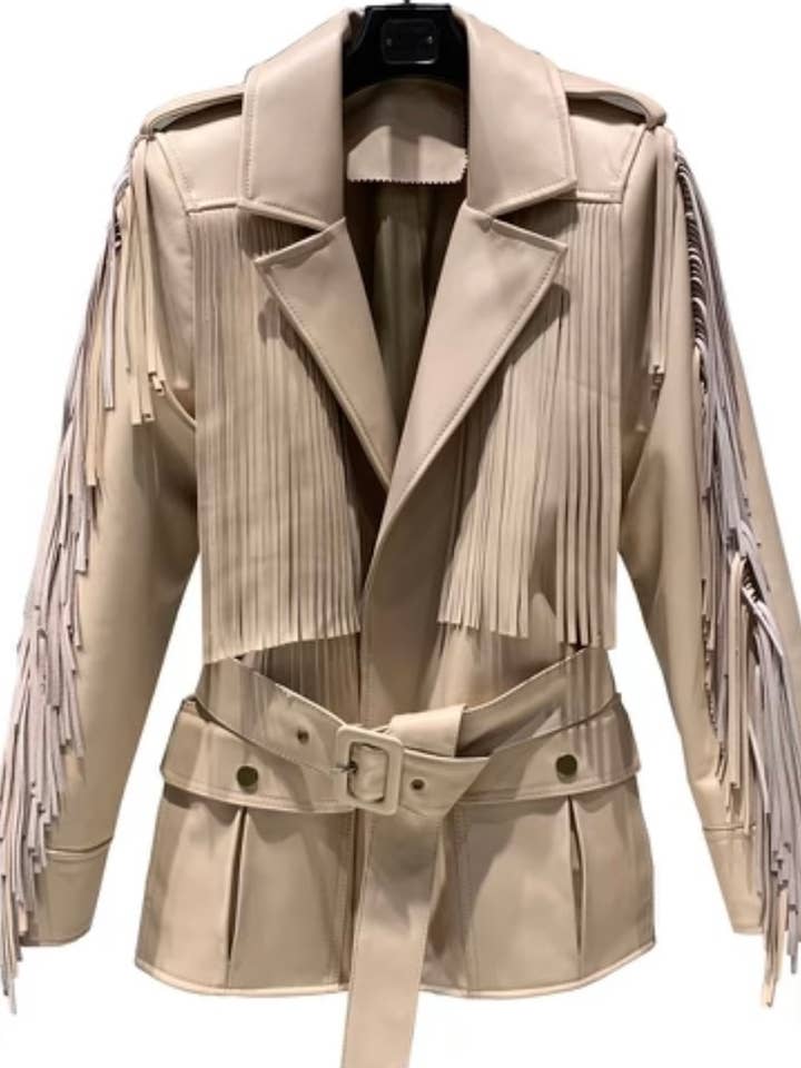 Lederen jas-Western met franjes voor wholesale door Luxe & Leather by Madonna & Co