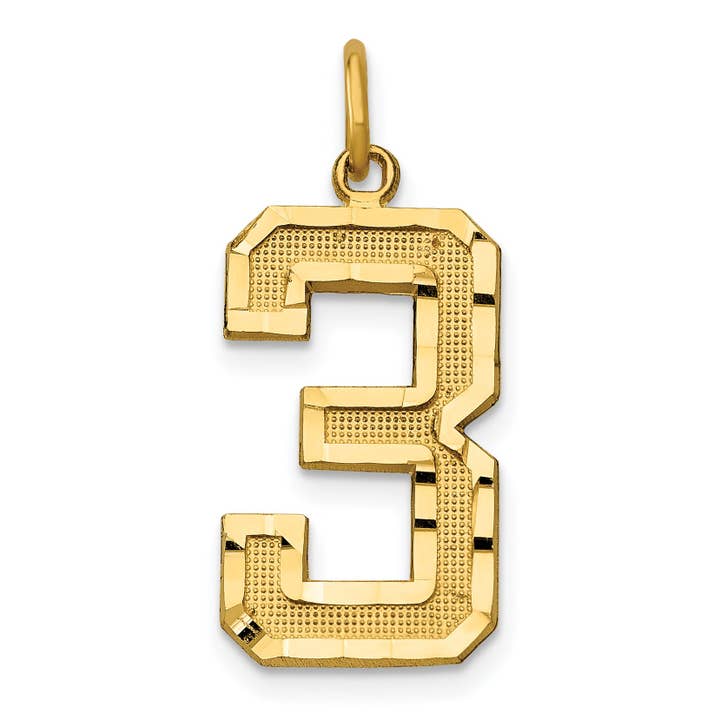 Fulceta de diamante grande com corte de diamante de 10ky número 3 por atacado de Sophia Jewelers