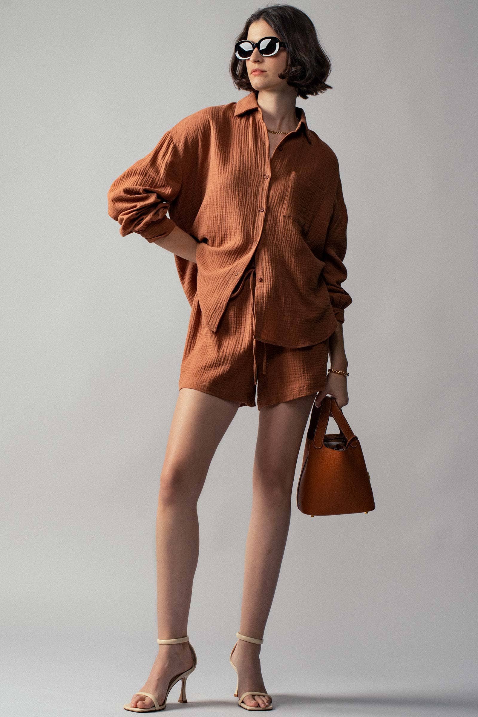 Urban Daizy - Wholesale Lounge Set - Women's - Crinkle Cotton Gauze Resort Button-Up Set20