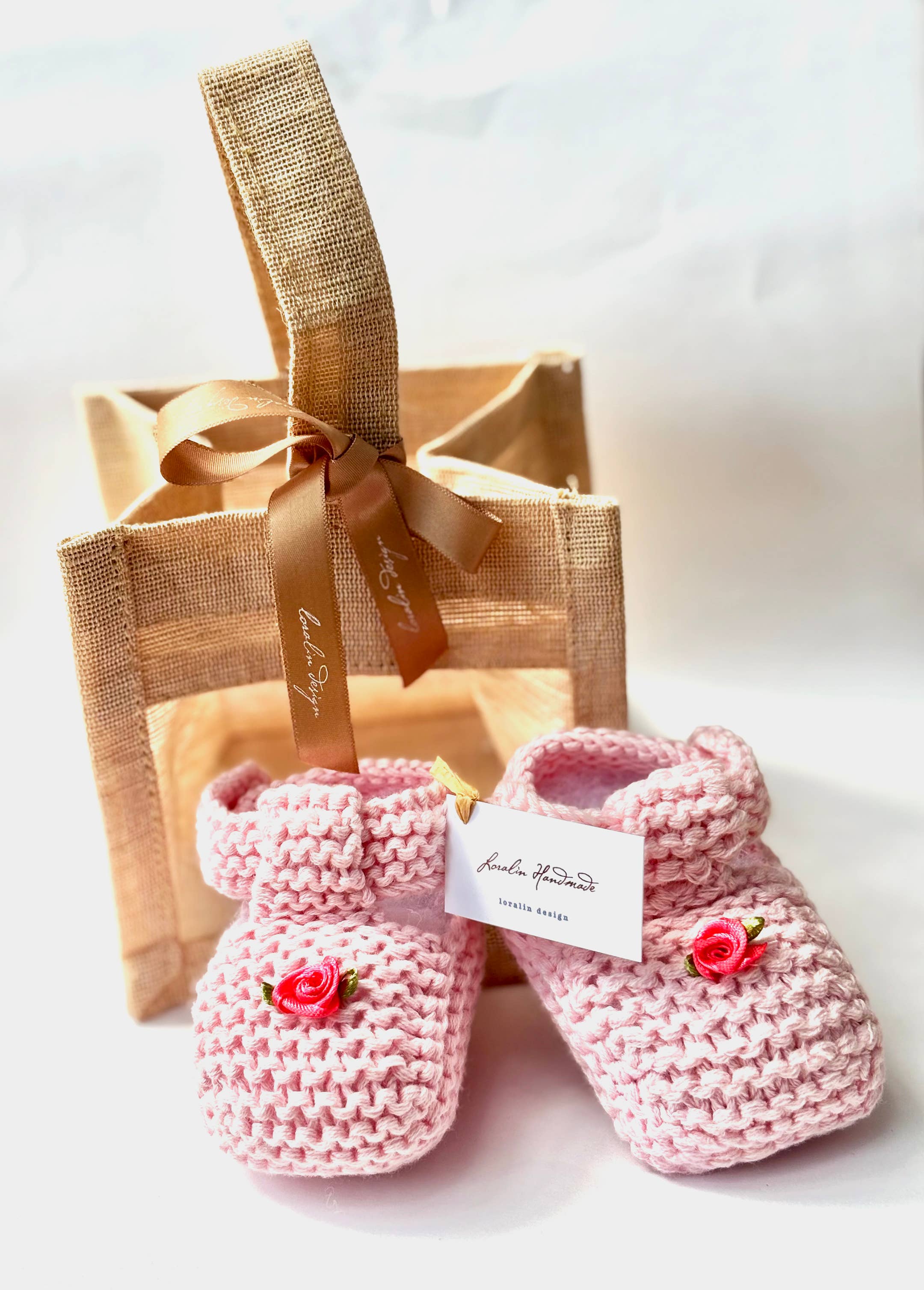 Loralin Design - Wholesale Booties - Baby - Light Pink Rose Booties0
