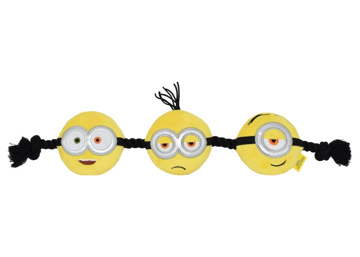 Multipet Minion 3-Head Dog Rope Toy 17" for wholesale by Pet Palette Distribution
