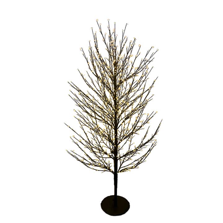Arbre à brindilles brun foncé à LED blanc chaud de 5 pieds pré-éclairé pour la vente par Kurt S. Adler, Inc.