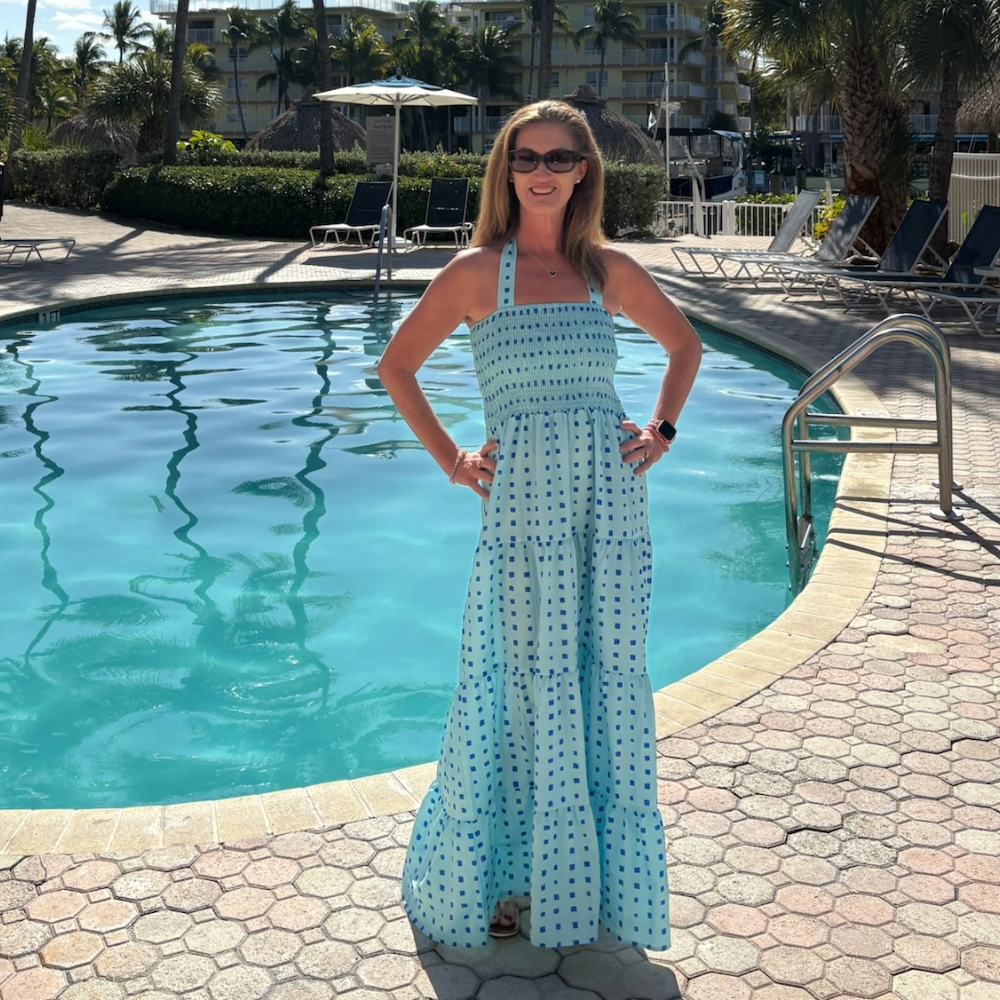 Top It Off - Wholesale Dress - Women's - Raquel Tiered Maxi Dress Smocked Bodice - On Sale1