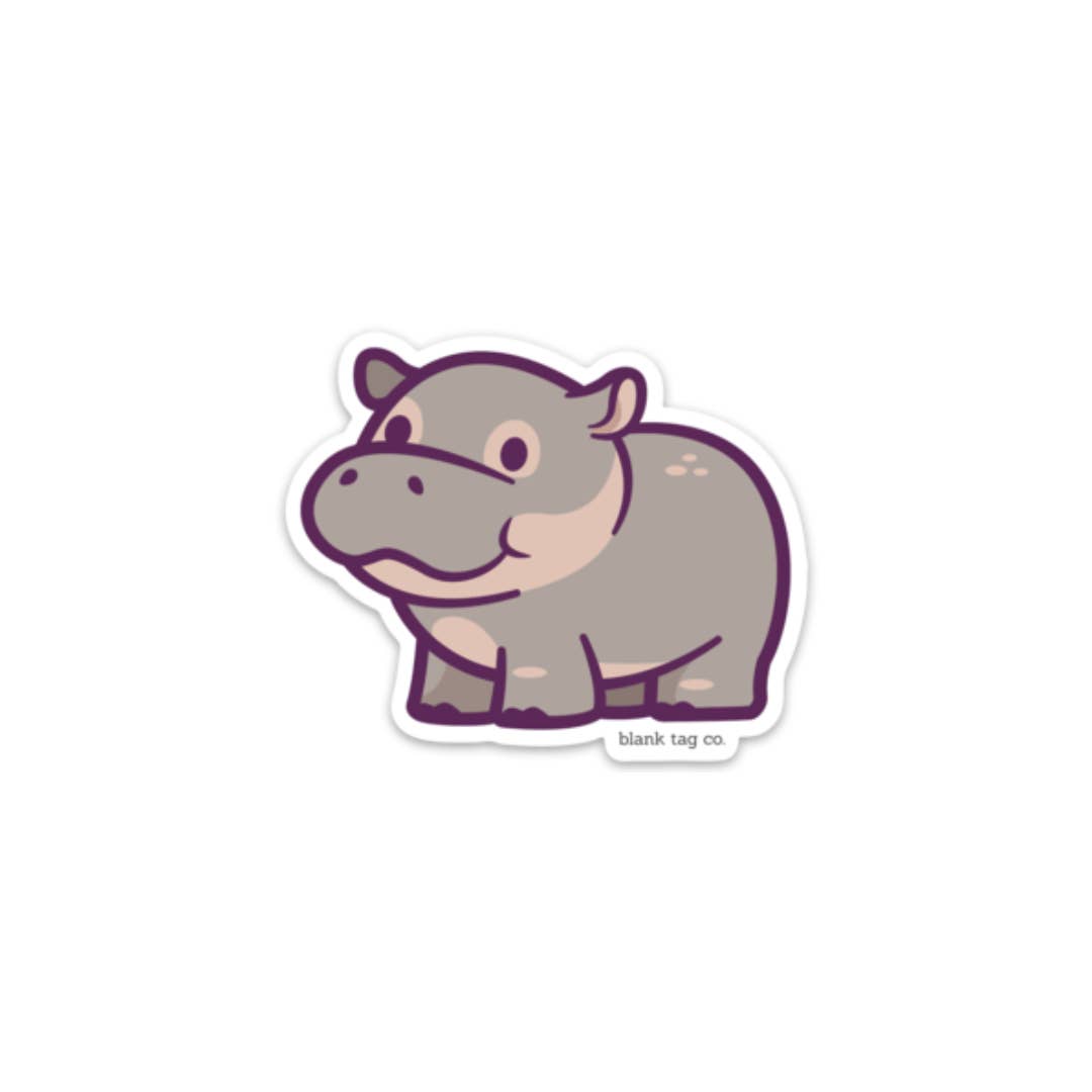 Blank Tag Co. - Waterproof Stickers - Wholesale Sticker - Blank Tag Co.® Waterproof Sticker - Hippo