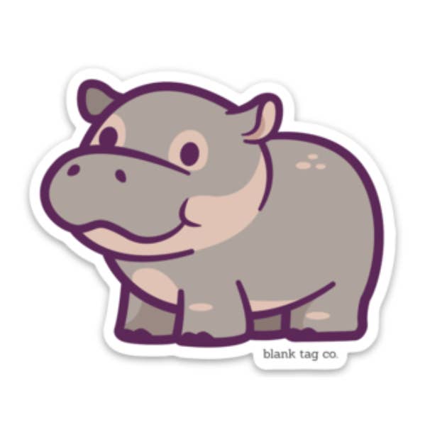 Blank Tag Co. - Waterproof Stickers - Wholesale Sticker - Blank Tag Co.® Waterproof Sticker - Hippo0