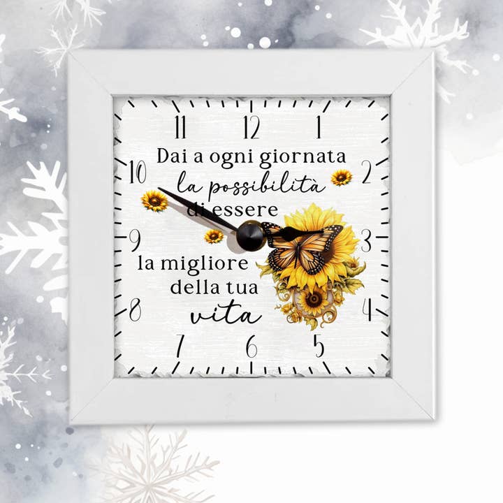 Desuite - Vendita all'ingrosso Orologi da parete - QUADRETTO CON OROLOGIO E FRASE