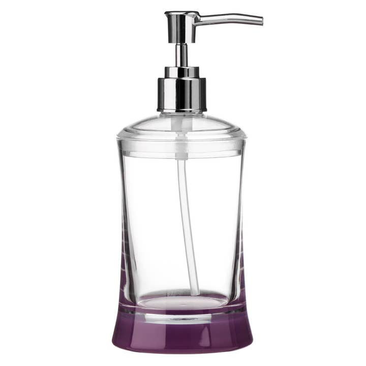 Interiors by Premier – wholesale Soap dispenser – Purple and Clear Acrylic Lotion Dispenser