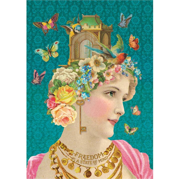 Birdcage Woman Hope Your Hope Greeting Card for wholesale by Potluck Press
