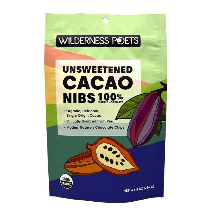 Wilderness Poets - Wholesale Chocolate Bar - Organic Cacao Nibs - Peruvian, Unsweetened