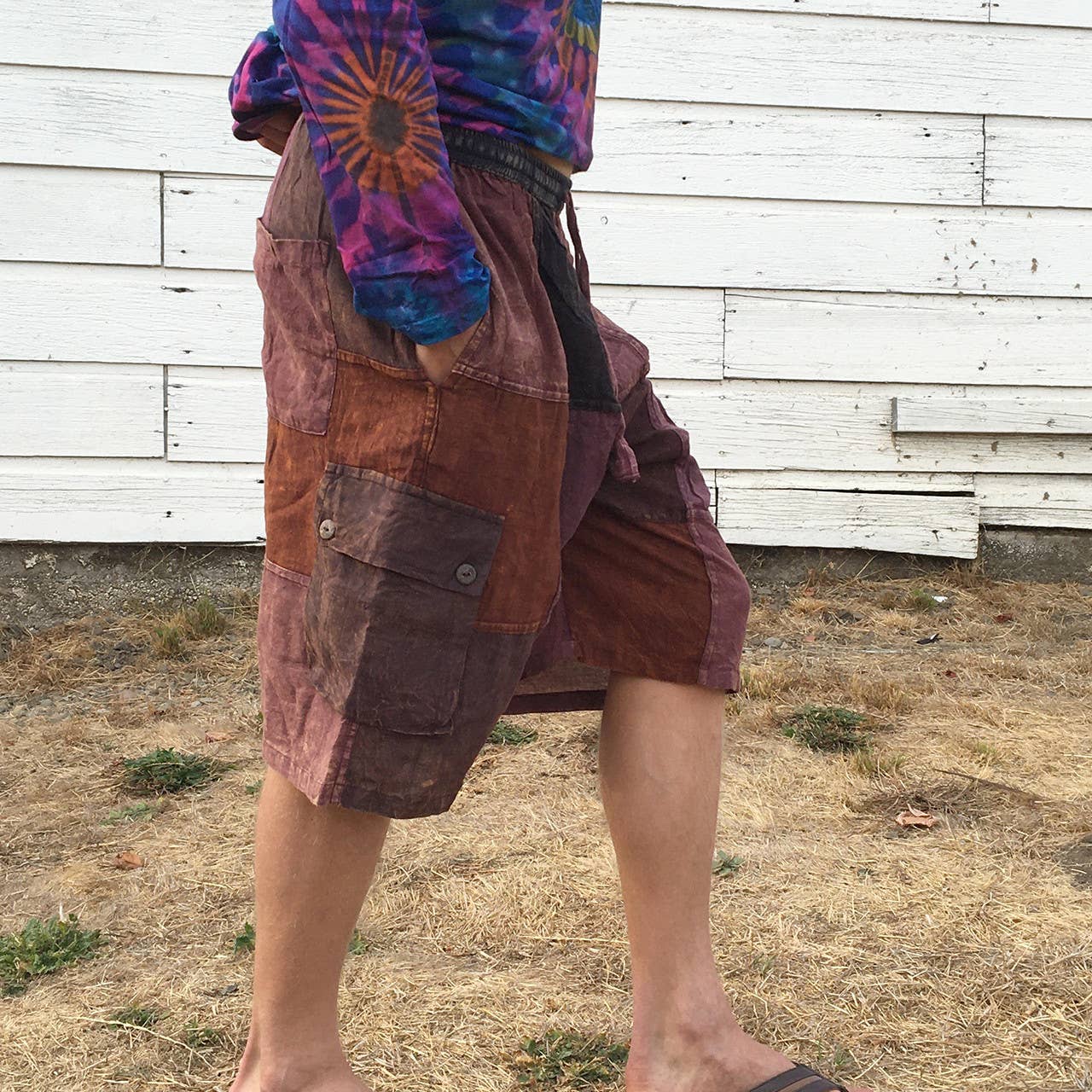 Jayli Clothing - Vente Short – homme - Short cargo taille élastique & 5 poches hippie1