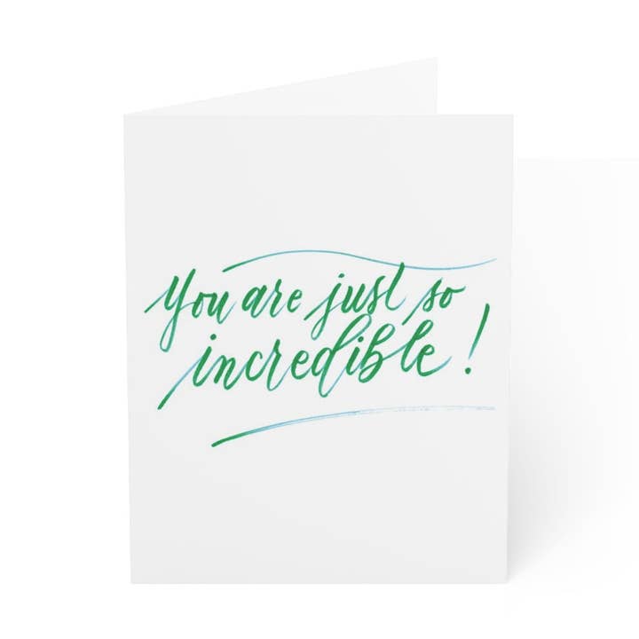 "Tu es tout simplement incroyable !" Carte de remerciement Vert Bleu - Gratitude #06 pour la vente par Dear Daughters Design