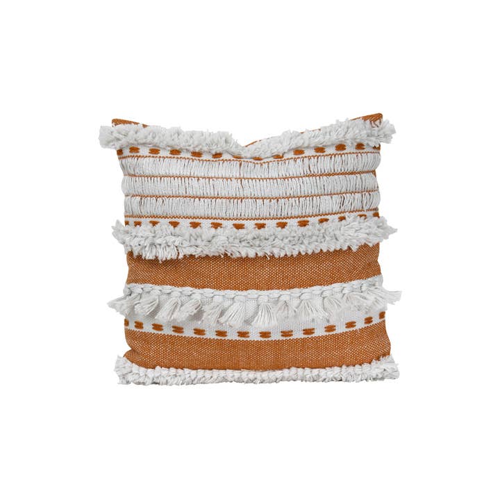Foreside Home & Garden - Wholesale Throw/Decorative Pillow - SALE - Liza Orange Striped 18x18 Outdoor Filled Pillow Fall1