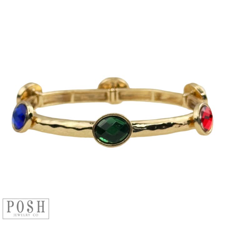 Pink Panache Brands - Wholesale Cuff Bracelet - Faceted oval crystal bracelet7