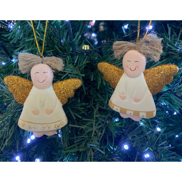 Weihnachtsschmuck Engel Holz handgemacht 2 asst für den Großhandel von Erik & Mike