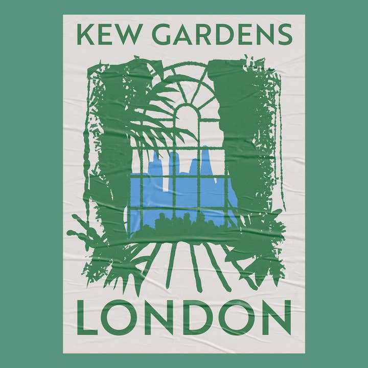 London Kew Screen Print A3 Recycled Paper for wholesale by Emma Make