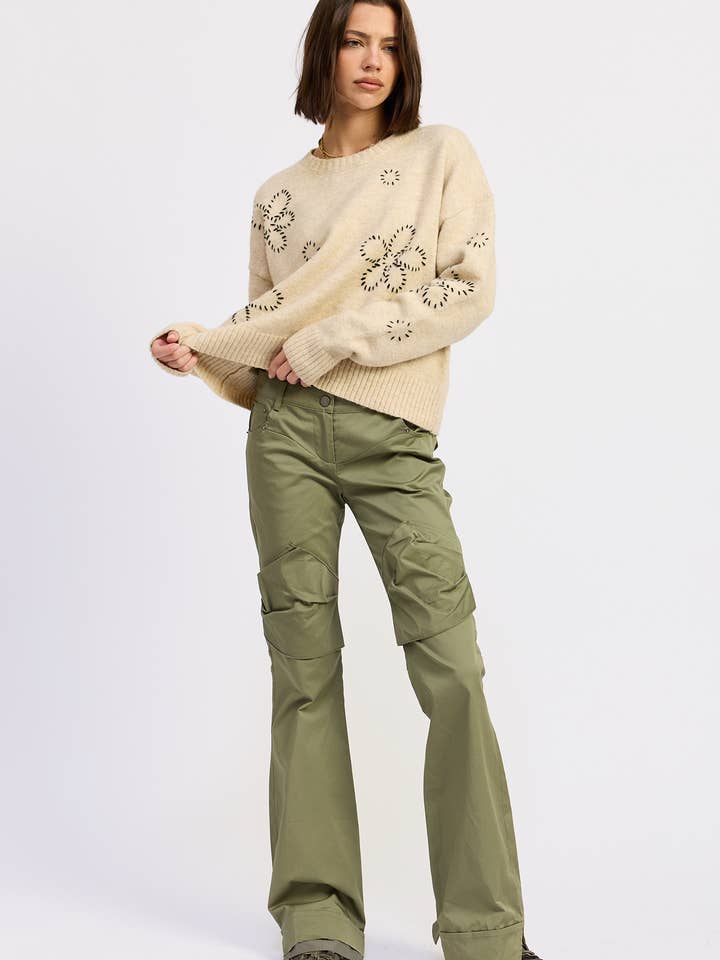 OAT FLORAL WHIPSTITCH SWEATER for wholesale on Faire6