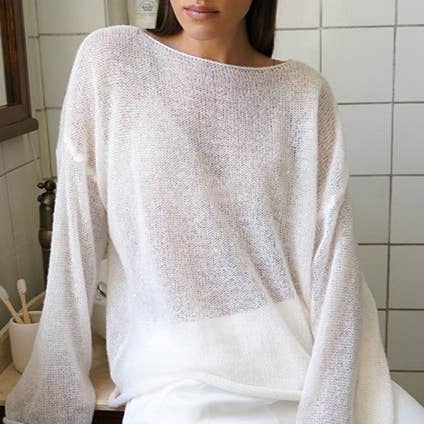 oversized boxy semi see through open knit top and other Purchase Wholesale open shape. Free Returns & Net 60 Terms on Faire trending on Faire.