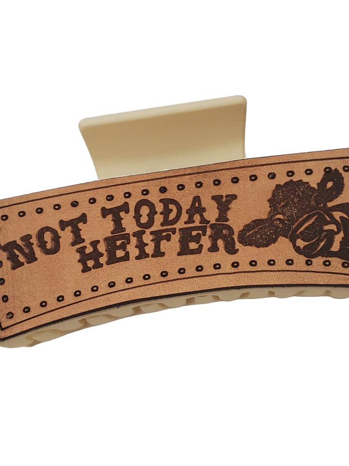 Clipe de cabelo/ Garra Cabelo Pele Vegan Não hoje Heife por atacado de Maggie G