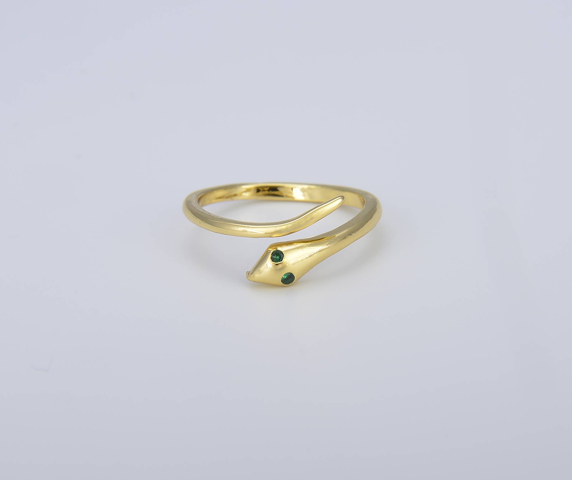 Beads Creation - Wholesale Band/Stacked Ring - 14K Gold Snake Stackable Minimalist Gold Ring, 2mm, RG0093