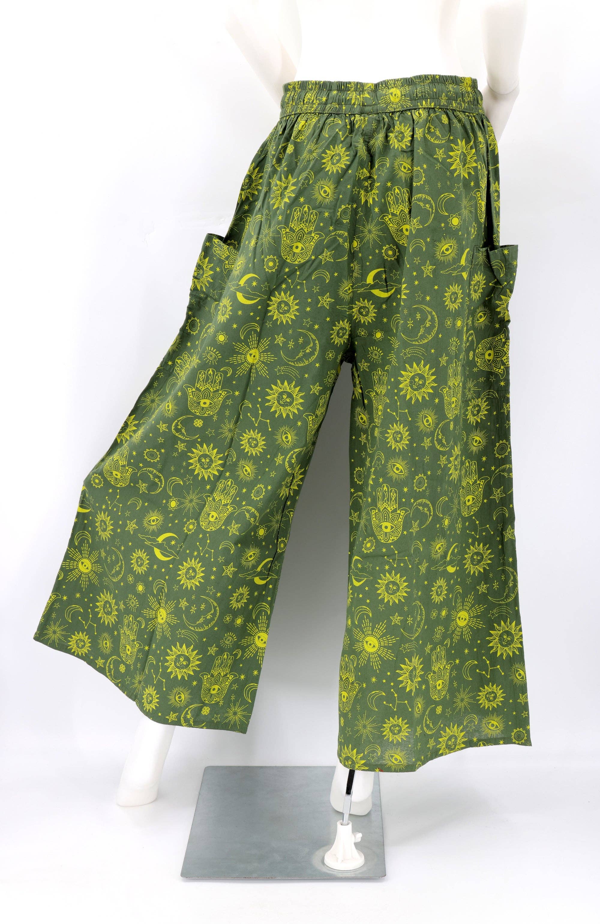 Himalaya Handmade - Wholesale Pants - Women's - Cotton Hippie Handmade Harem Celestial Print Wide Leg Bohemian Trousers9