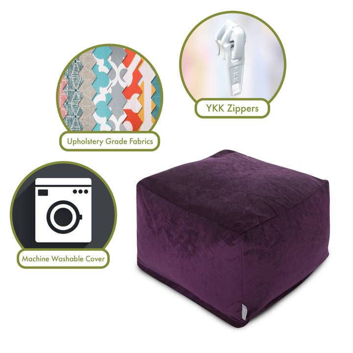 Majestic Home Goods – wholesale Ottoman – Majestic Hemvaror Aubergine Villa Ottoman