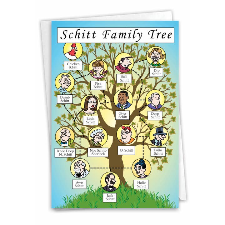 NobleWorks - Wholesale Everyday Greeting Card - NobleWorks - Schitt Family Tree - All Occasions Card