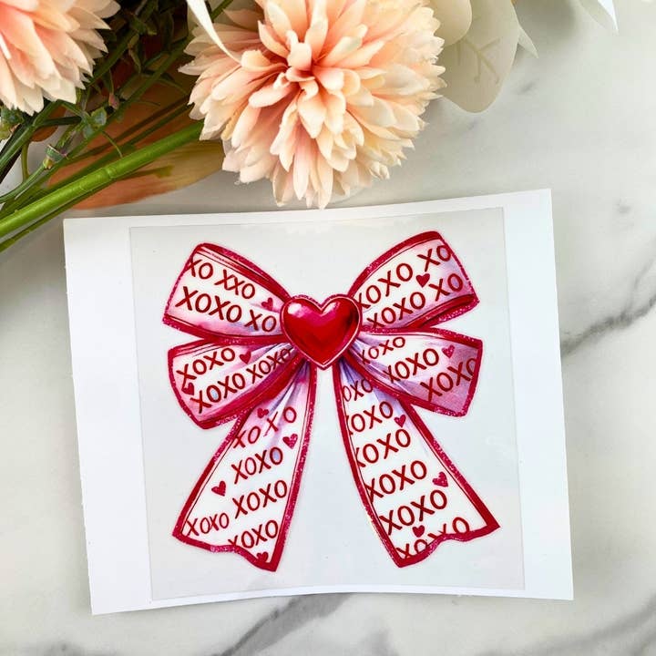 XOXO Lazo | Calcomanía DTF UV de 4" para venta al por mayor de HKS Custom Designs