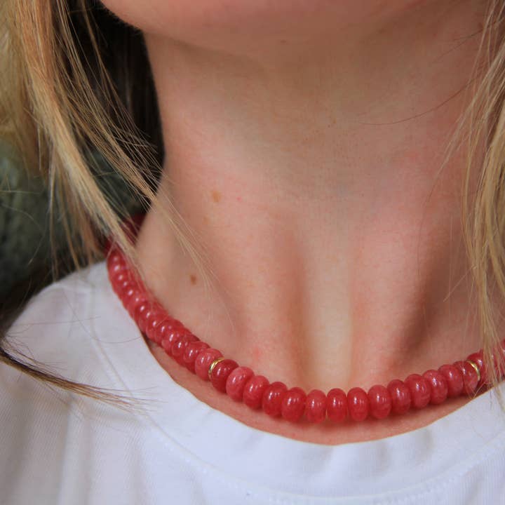 Spritz! Necklace in Campari Pink for wholesale by Wear Loulu