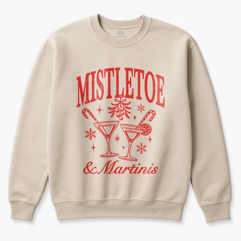 Golden Rose - Wholesale Graphic Sweatshirt - Women's - Mistletoe & Martinis Christmas Sweatshirt – Cozy Retro 1