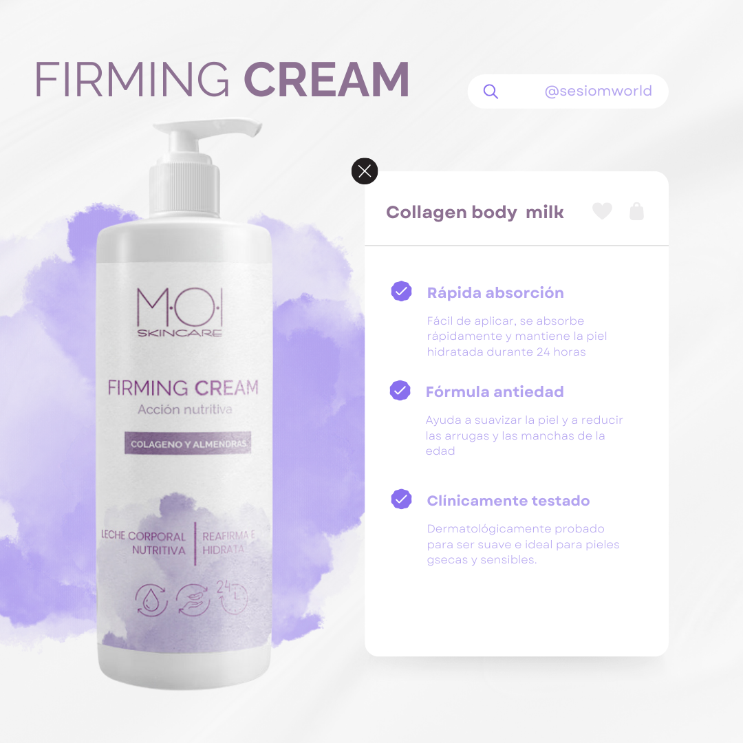 sesioMWorld - M·O·I Professional - Vente Baume/beurre pour le corps - Lait corporel raffermissant au collagène et huile d’amande douce1