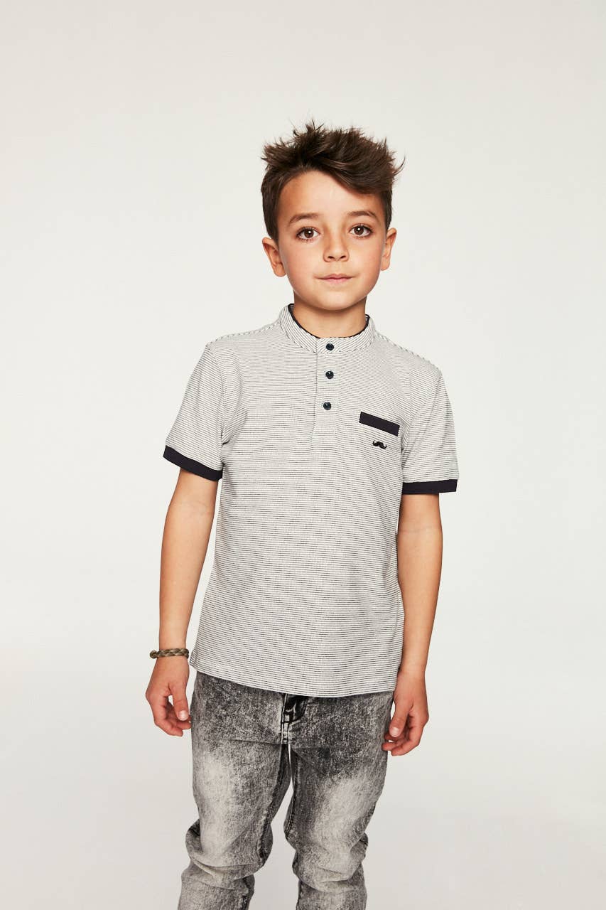 Blank Two-Tone Kids Polo Rin Kids for wholesale on Faire1