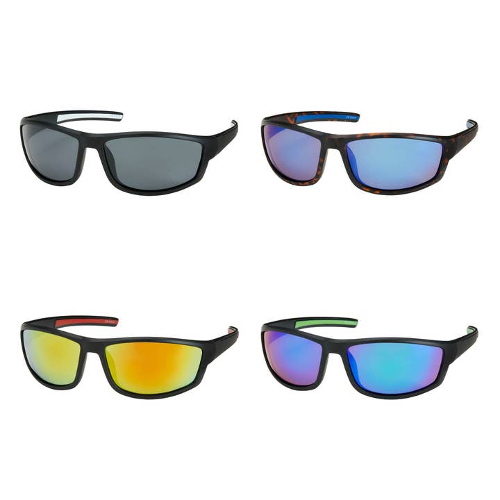 Blue Gem Sunglasses Inc - Wholesale Sunglasses - Unisex - 7879-NEW - Polarized- 2 Tone Wrap Polarized Sunglasses