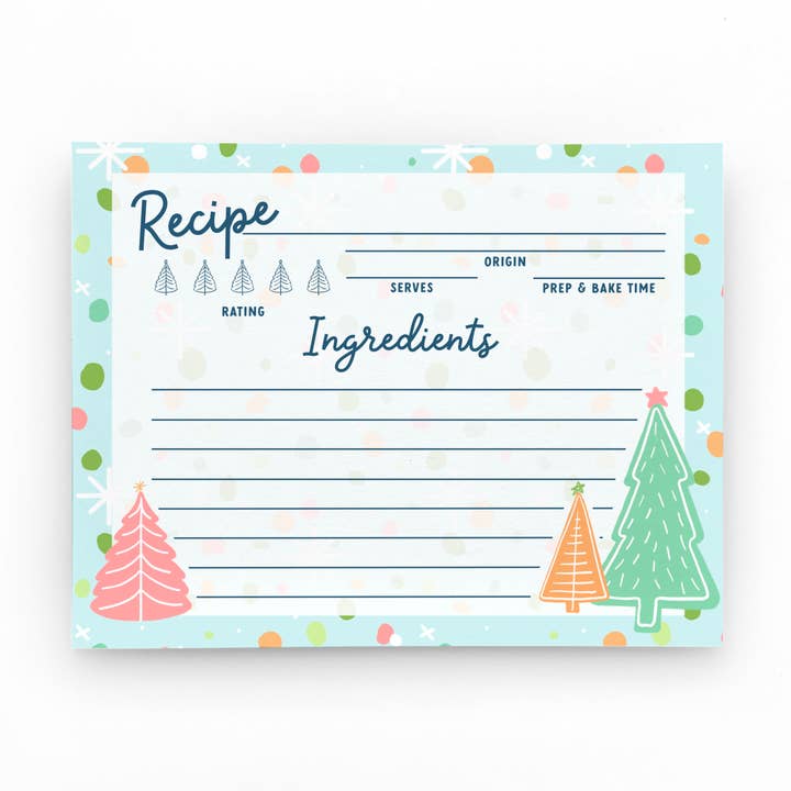 Winter Recipe Cards | Set of 12 Girly Christmas for wholesale by 25 Sweetpeas