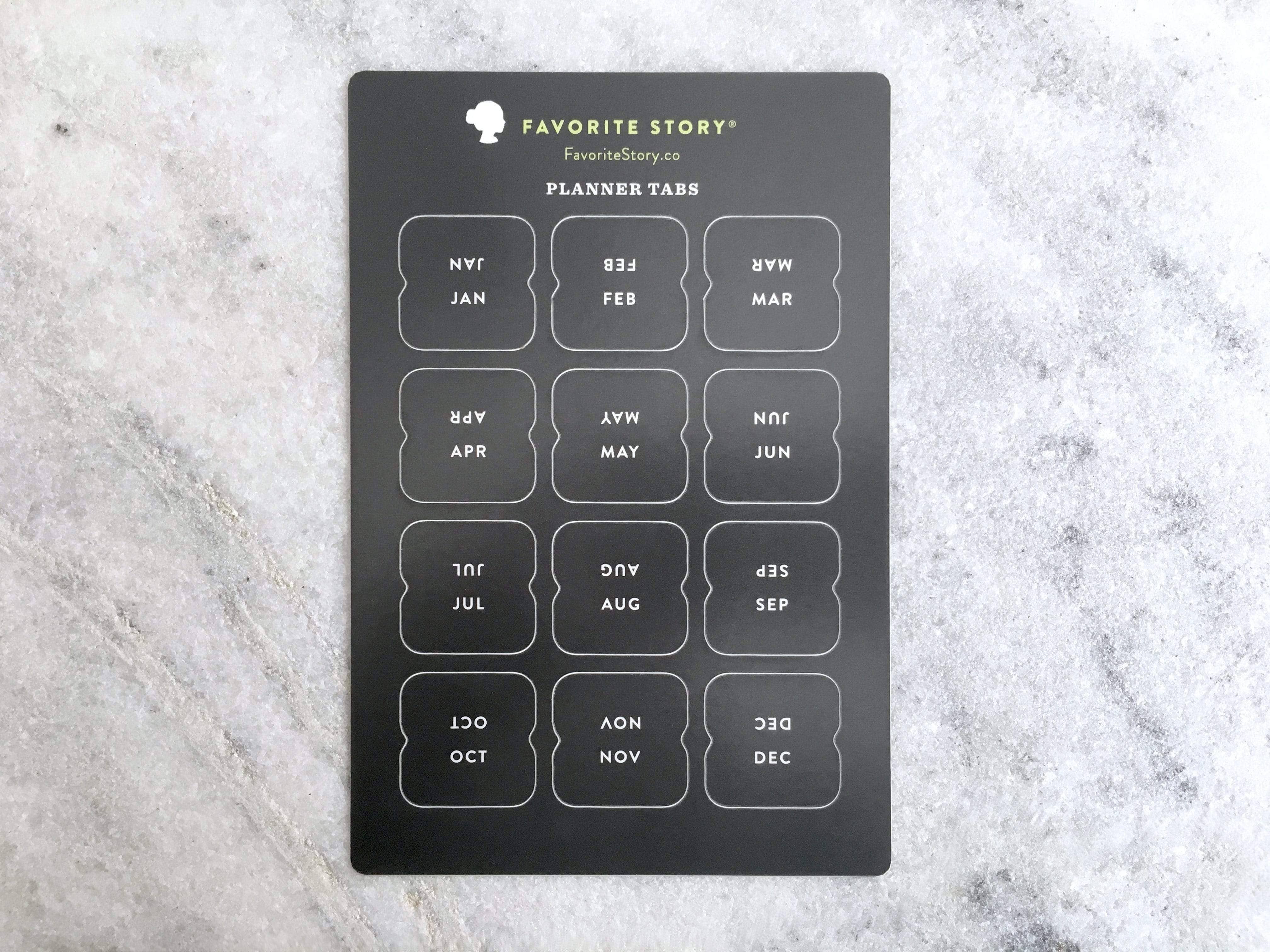 Favorite Story - Vente Agendas - Onglets de planificateur - Noir3