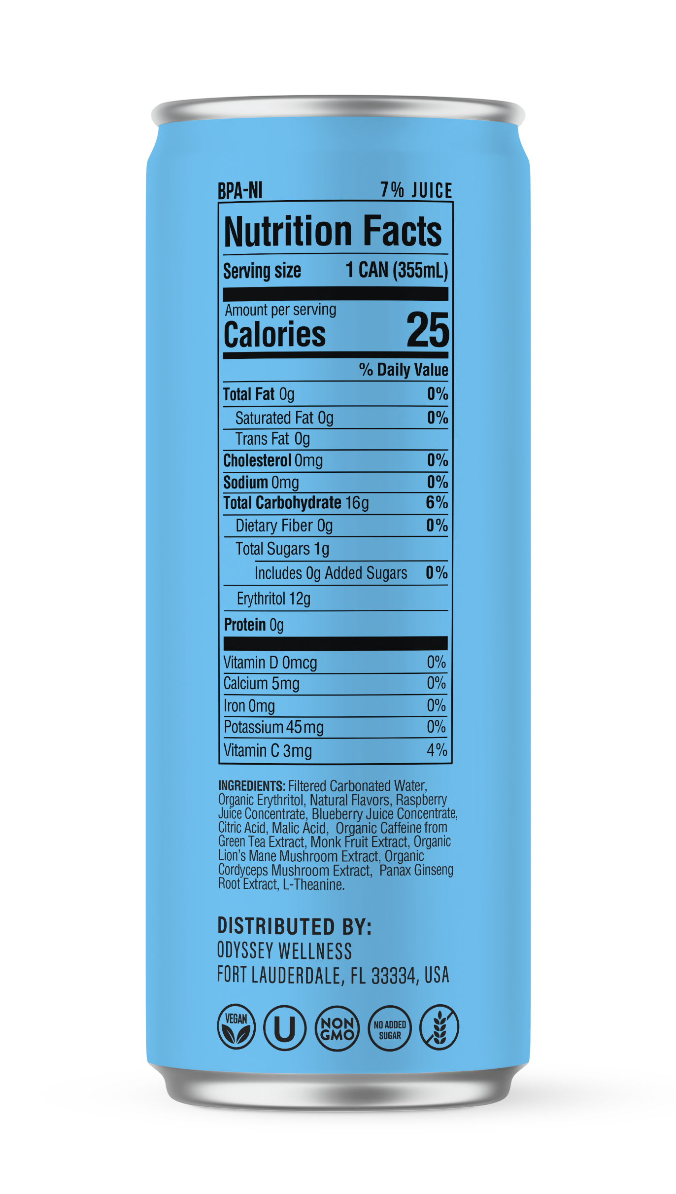 Odyssey Elixir - Wholesale Sports/Energy Drink - Blue Raspberry - Odyssey Functional Energy (222mg)2