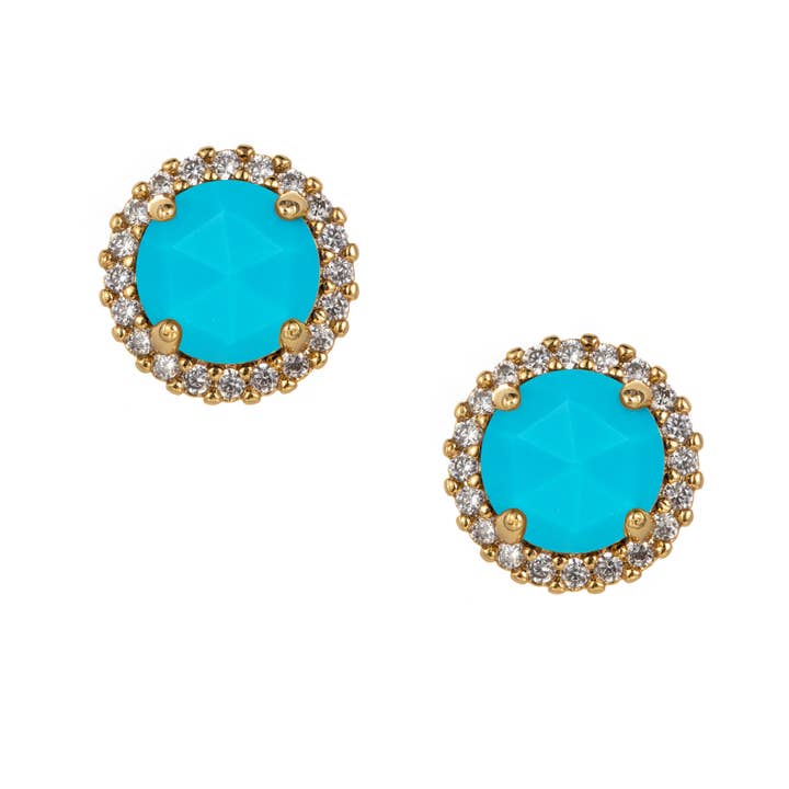 Clous d'oreilles Rosie en turquoise pour la vente par Heilo Jewelry