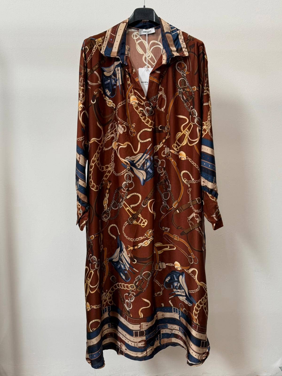 NOELINE - Vente Robe – femme - Robe satinée en viscose et soie 2309-SATIN FANTAISIE1